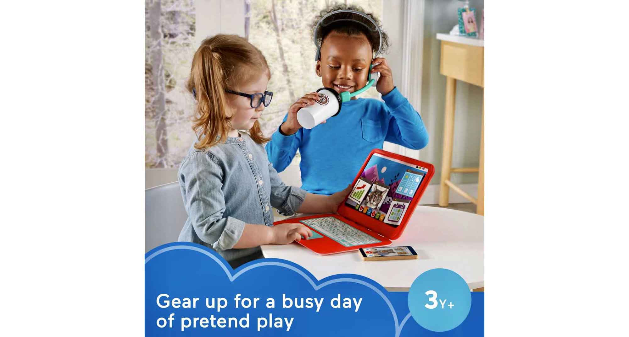 An ad for Fisher-Price My Home Office: Gear up for a busy day of pretend play
